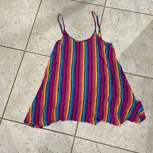 Show Me Your MuMu adjustable strap colorful stripped mini dress
